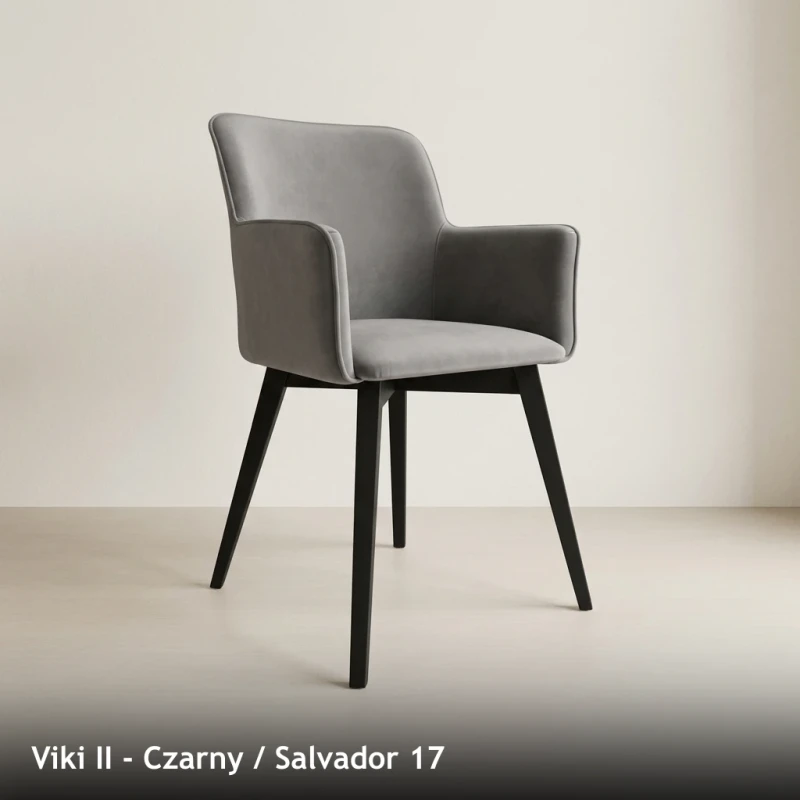 Krzesło tapicerowane VIKI II - Viki II, Czarny, Salvador 17