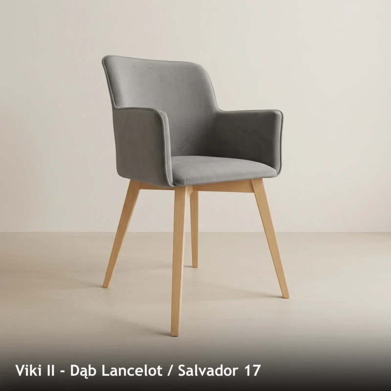 Krzesło tapicerowane VIKI II - Viki II, Dąb Lancelot, Salvador 17