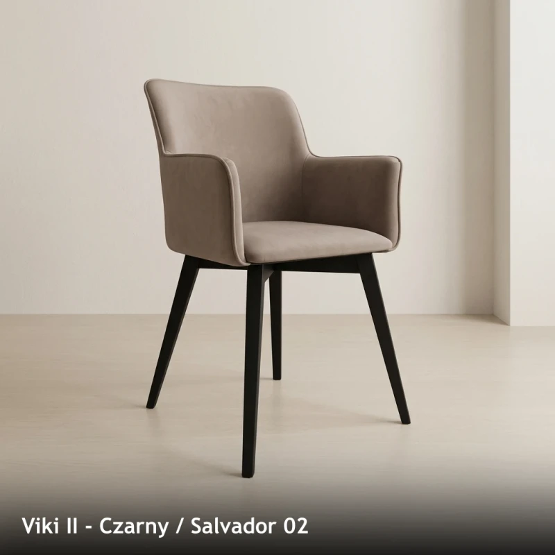 Krzesło tapicerowane VIKI II - Viki II, Czarny, Salvador 02
