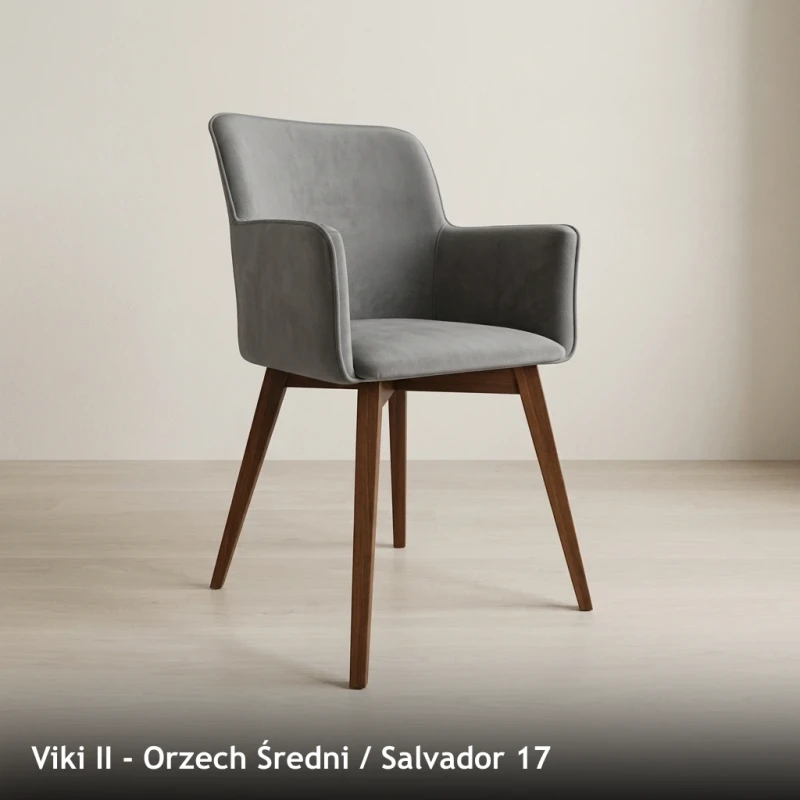 Krzesło tapicerowane VIKI II - Viki II, Orzech Średni, Salvador 17