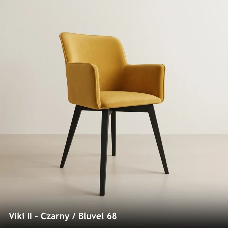 Krzesło tapicerowane VIKI II - Viki II, Czarny, Bluvel 68