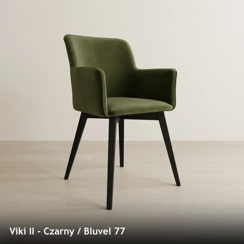 Krzesło tapicerowane VIKI II - Viki II, Czarny, Bluvel 77