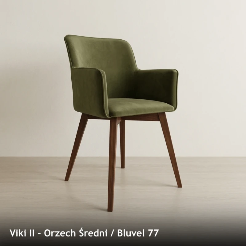 Krzesło tapicerowane VIKI II - Viki II, Orzech Średni, Bluvel 77
