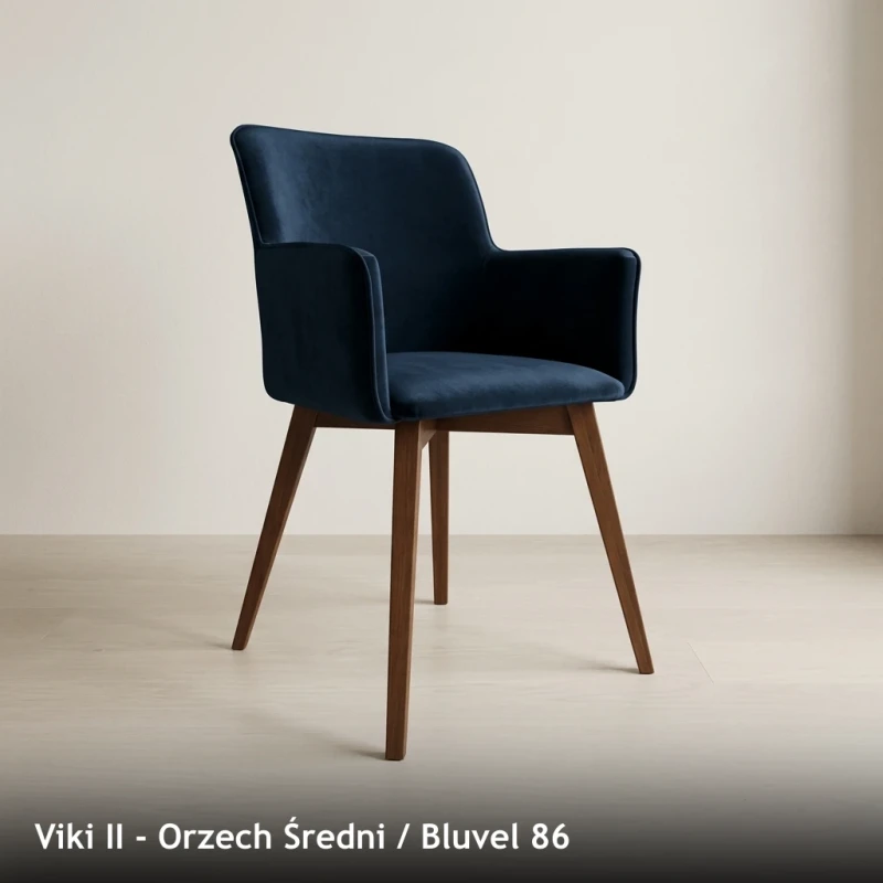 Krzesło tapicerowane VIKI II - Viki II, Orzech Średni, Bluvel 86