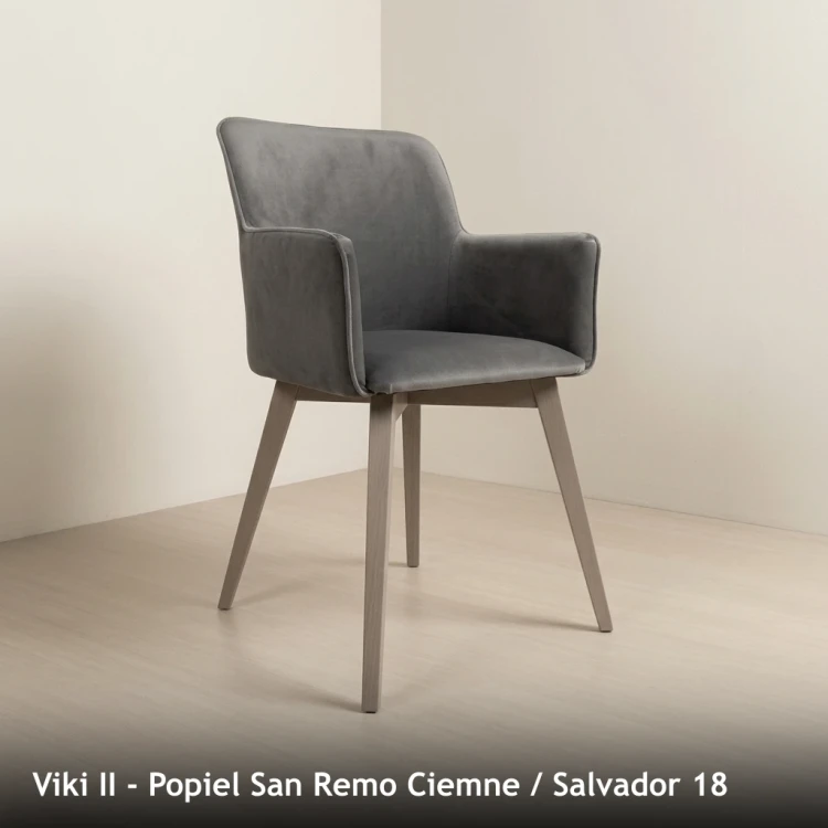VIKI II - stelaż Popiel San Remo Ciemne, tkanina Salvador 18