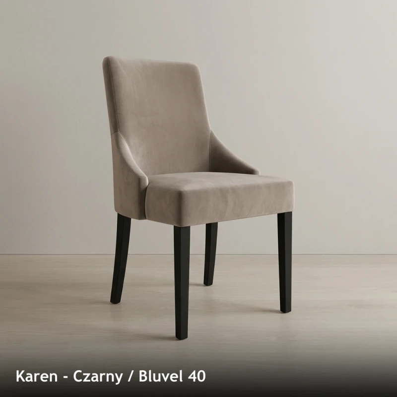 Krzesło tapicerowane KAREN - Czarny, Bluvel 40