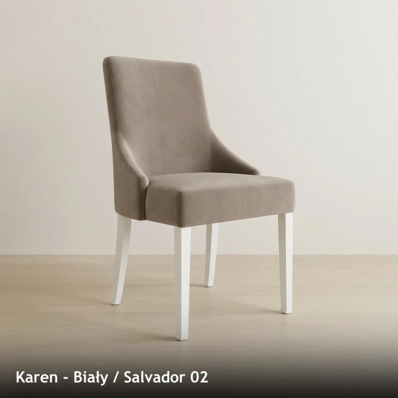 Krzesło tapicerowane KAREN - Biały, Salvador 02