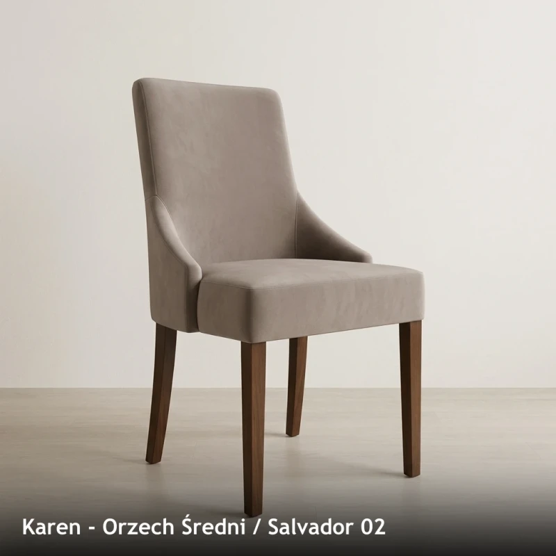 Krzesło tapicerowane KAREN - Orzech Średni, Salvador 02
