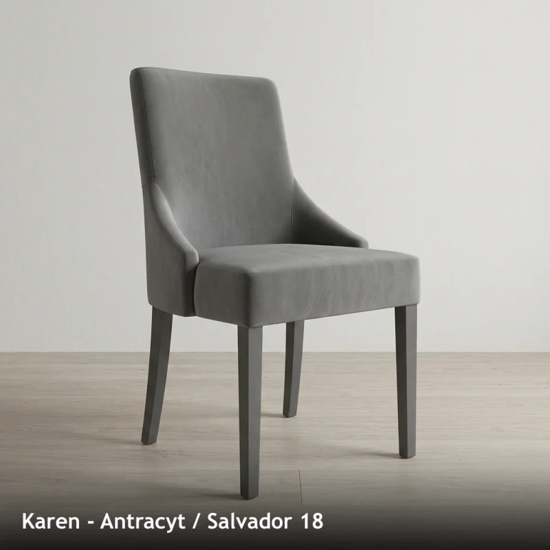 Krzesło tapicerowane KAREN - Antracyt, Salvador 18