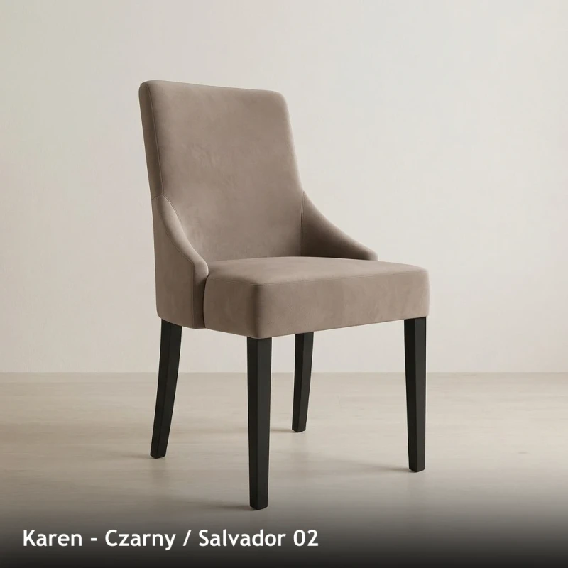Krzesło tapicerowane KAREN - Czarny, Salvador 02