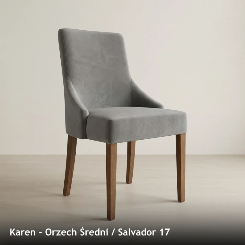 Krzesło tapicerowane KAREN - Orzech Średni, Salvador 17