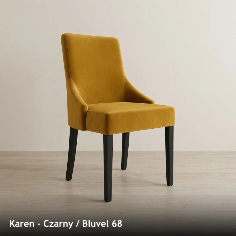 Krzesło tapicerowane KAREN - Czarny, Bluvel 68