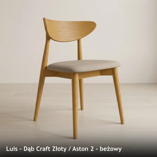 LUIS - stelaż Dąb Craft Złoty, tkanina Aston 2, beżowy