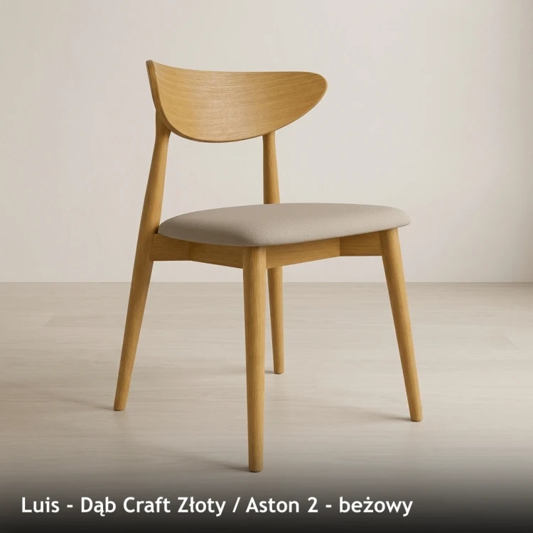 LUIS - stelaż Dąb Craft Złoty, tkanina Aston 2, beżowy