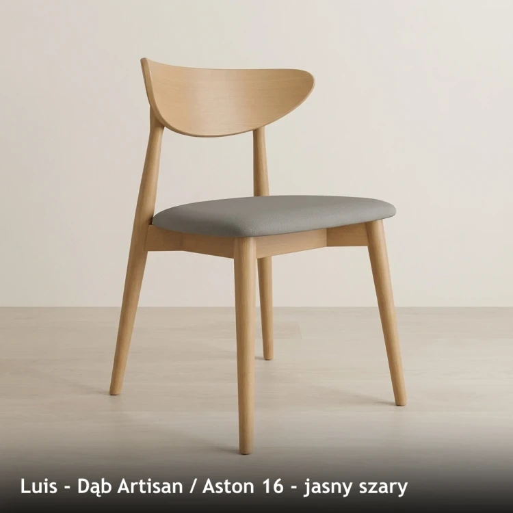 LUIS - stelaż Dąb Artisan, tkanina Aston 16, jasny szary