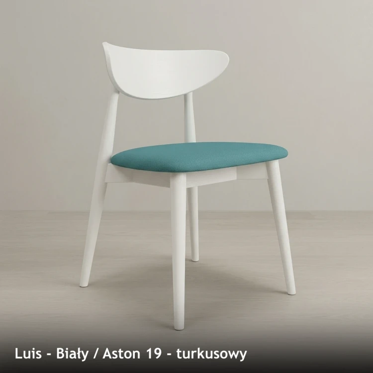 LUIS - stelaż Biały, tkanina Aston 19, turkusowy