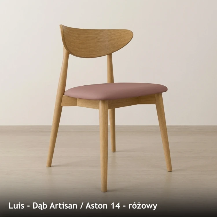 LUIS - stelaż Dąb Artisan, tkanina Aston 14, różowy
