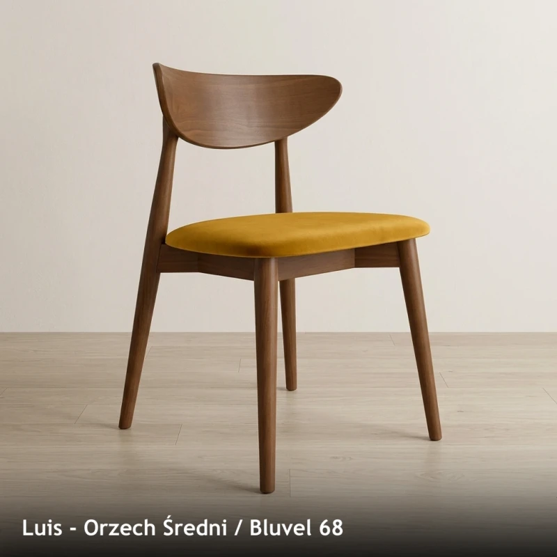 Krzesło drewniane LUIS - Orzech Średni, Bluvel 68