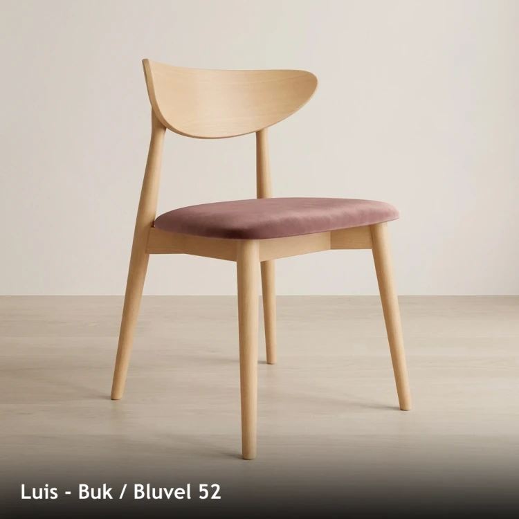 LUIS - stelaż Buk, tkanina Bluvel 52