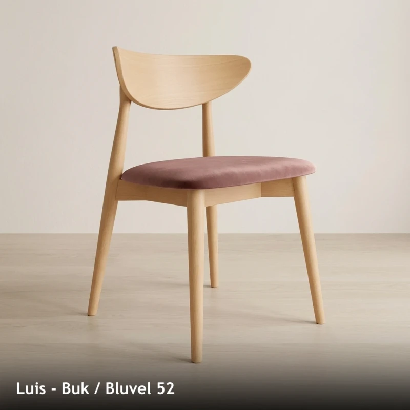 Krzesło drewniane LUIS - Buk, Bluvel 52