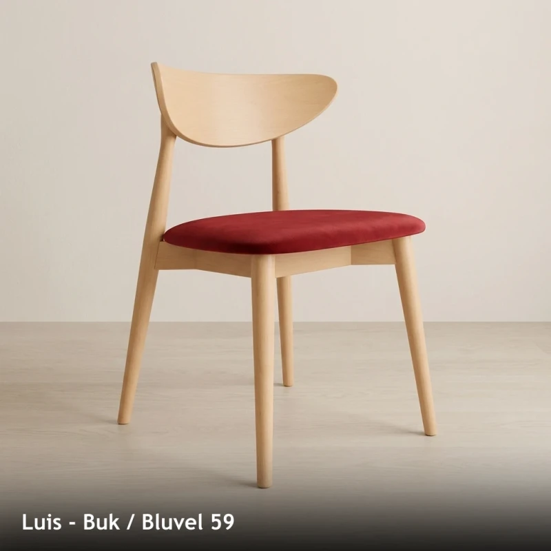 Krzesło drewniane LUIS - Buk, Bluvel 59