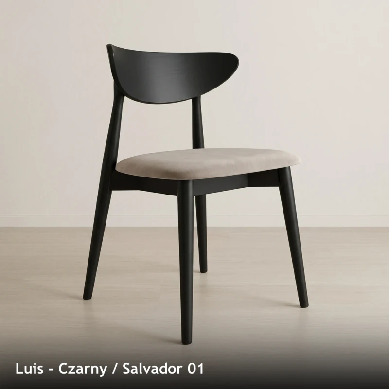 Krzesło drewniane LUIS - Czarny, Salvador 01