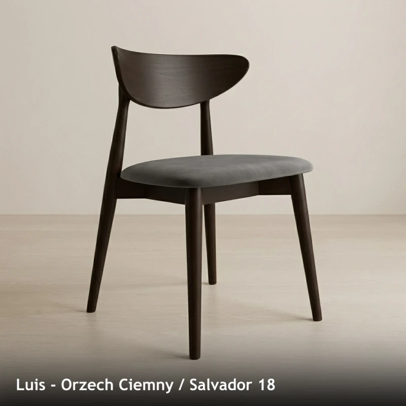 Krzesło drewniane LUIS - Orzech Ciemny, Salvador 18