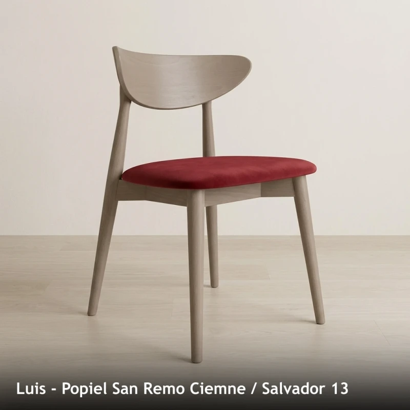 Krzesło drewniane LUIS - Popiel San Remo Ciemne, Salvador 13