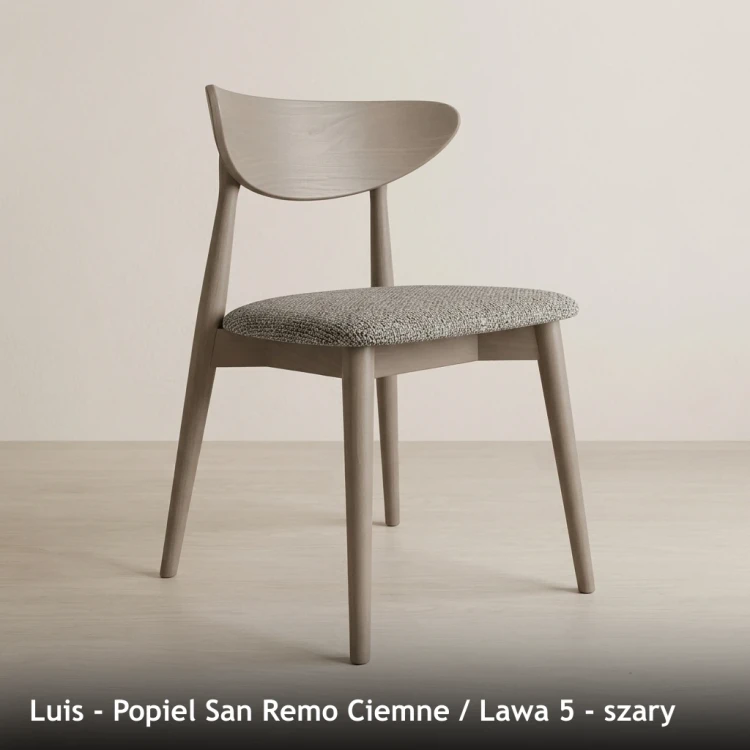 LUIS - stelaż Popiel San Remo Ciemne, tkanina Lawa 5, szary