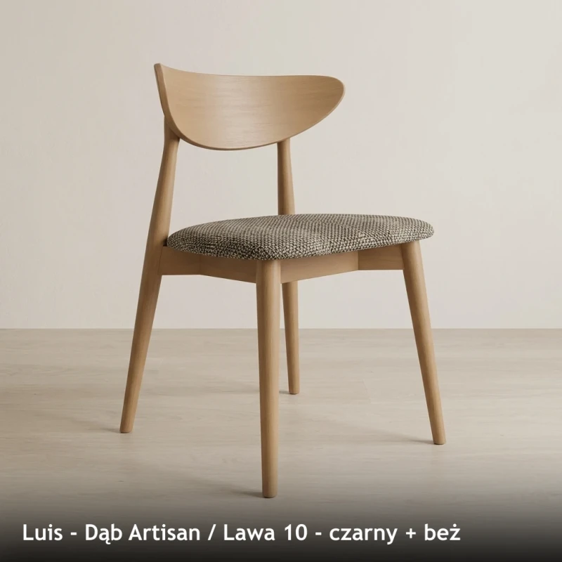 Luis - Dąb Artisan - Lawa 10 - czarny + beż