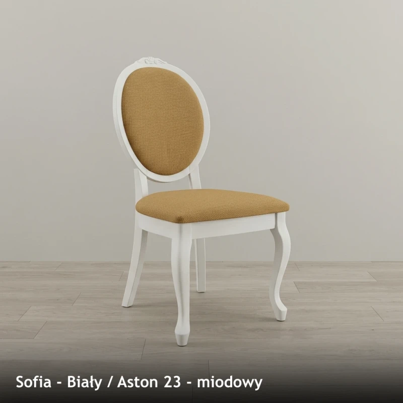 Krzesło tapicerowane SOFIA - Biały, Aston 23, miodowy