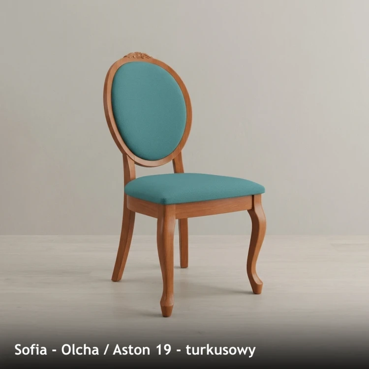 SOFIA - stelaż Olcha, tkanina Aston 19, turkusowy