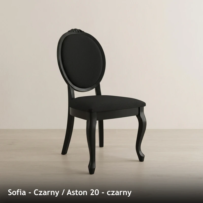 Krzesło tapicerowane SOFIA - Czarny, Aston 20, czarny
