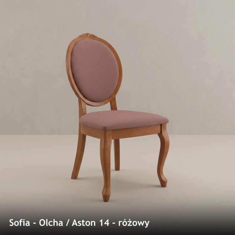 SOFIA - stelaż Olcha, tkanina Aston 14, różowy