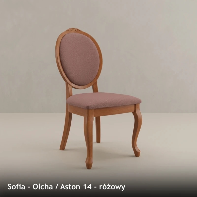 Krzesło tapicerowane SOFIA - Olcha, Aston 14, różowy