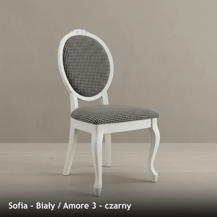 SOFIA - stelaż Biały, tkanina Amore 3, czarny