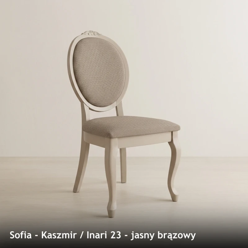 Krzesło tapicerowane SOFIA - Kaszmir, Inari 23, jasny brązowy