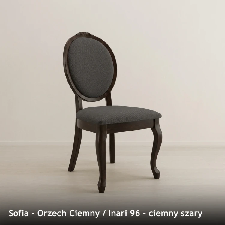 SOFIA - stelaż Orzech Ciemny, tkanina Inari 96, ciemny szary