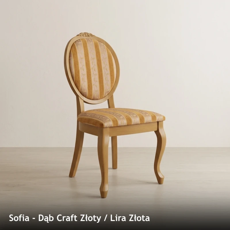 Krzesło tapicerowane SOFIA - Dąb Craft Złoty, Lira Złota