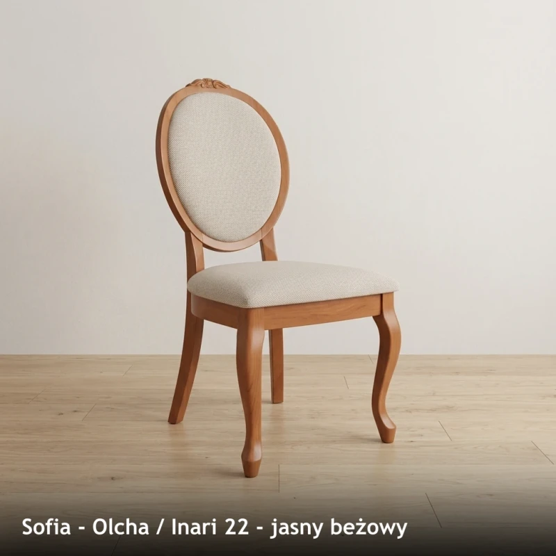 Krzesło tapicerowane SOFIA - Olcha, Inari 22, jasny beżowy