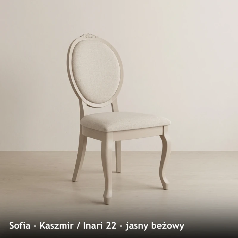 Krzesło tapicerowane SOFIA - Kaszmir, Inari 22, jasny beżowy