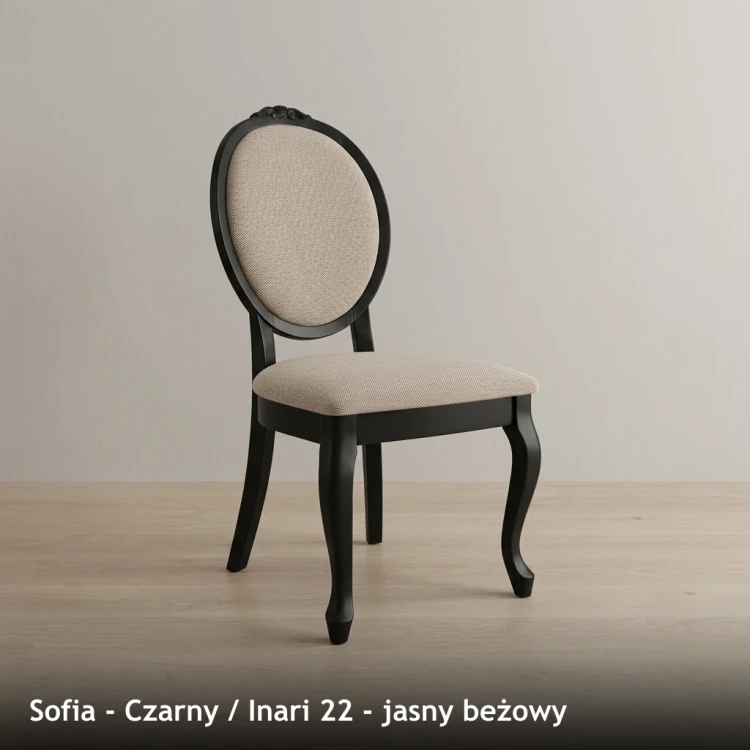 SOFIA - stelaż Czarny, tkanina Inari 22, jasny beżowy