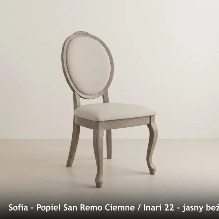 SOFIA - stelaż Popiel San Remo Ciemne, tkanina Inari 22, jasny beżowy