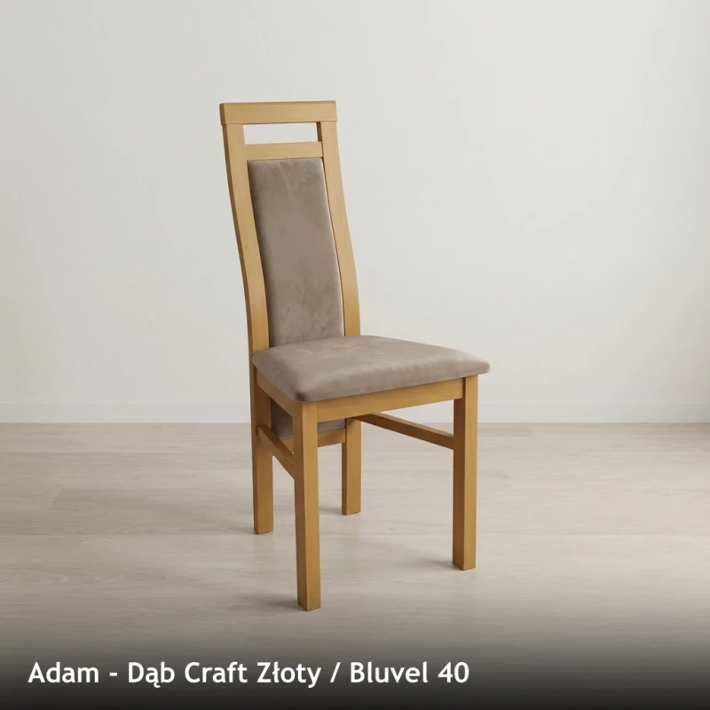 Krzesło tapicerowane ADAM - Dąb Craft Złoty, Bluvel 40