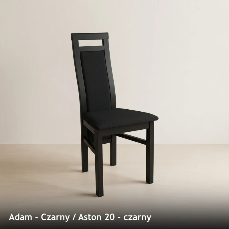 Krzesło tapicerowane ADAM - Czarny, Aston 20, czarny