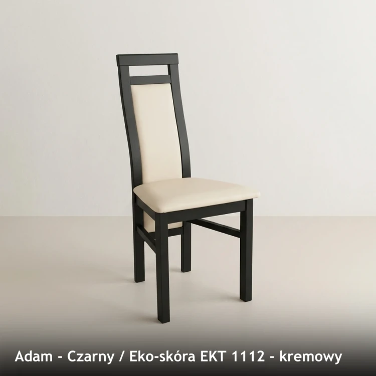 ADAM - stelaż Czarny, tkanina Eko-skóra EKT 1112, kremowy