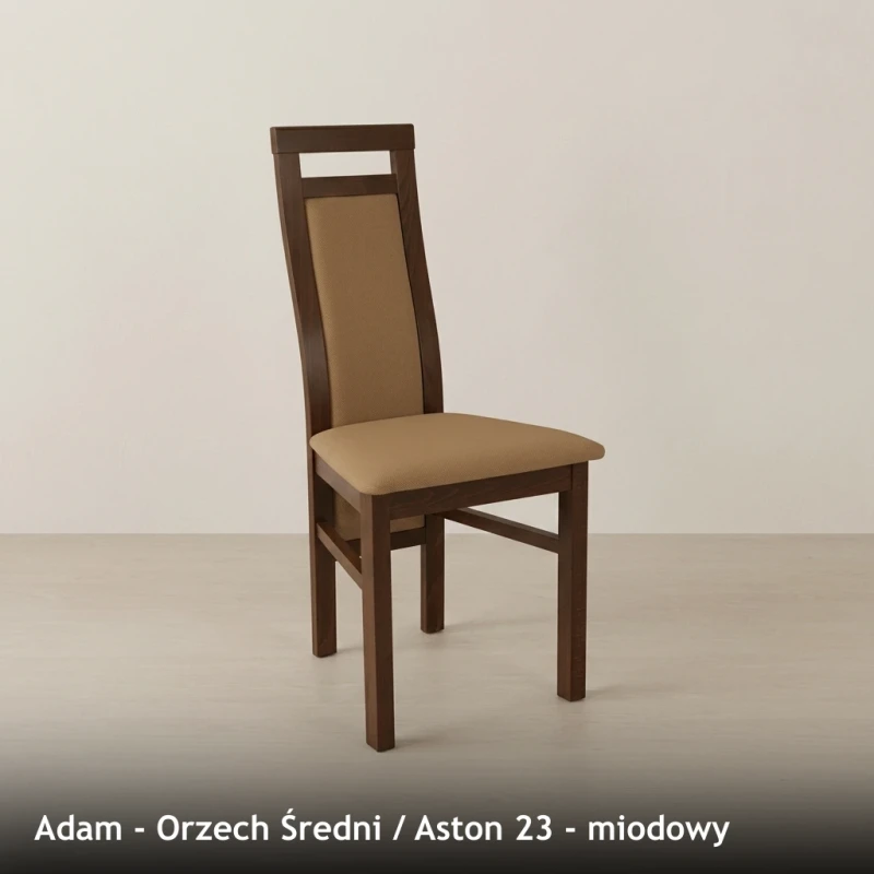 Krzesło tapicerowane ADAM - Orzech Średni, Aston 23, miodowy