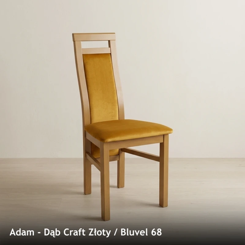 Krzesło tapicerowane ADAM - Dąb Craft Złoty, Bluvel 68