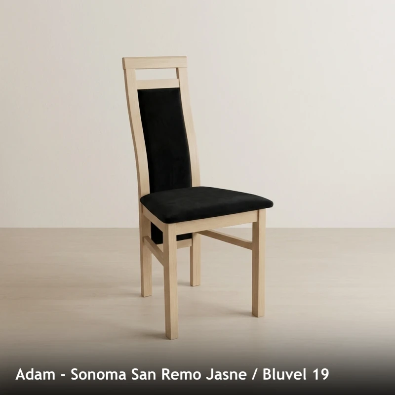 Krzesło tapicerowane ADAM - Sonoma San Remo Jasne, Bluvel 19