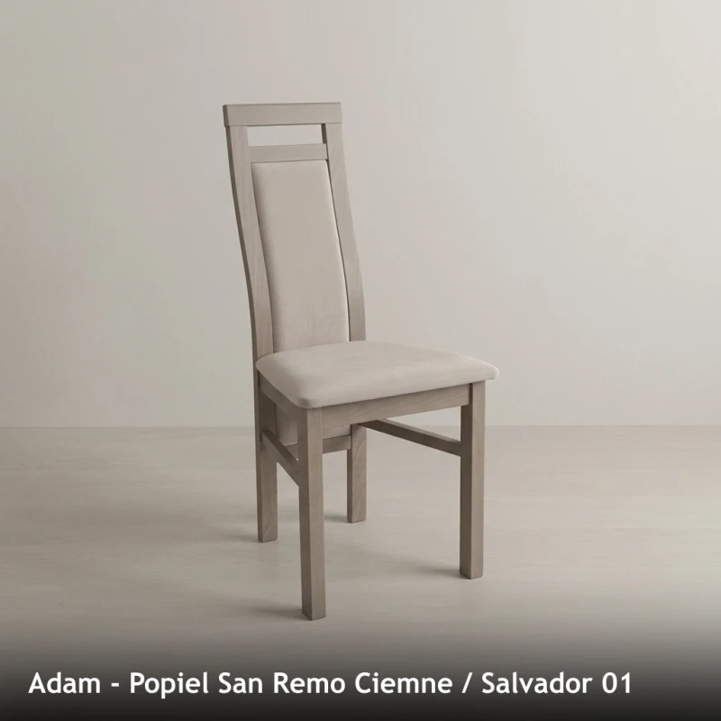 Krzesło tapicerowane ADAM - Popiel San Remo Ciemne, Salvador 01